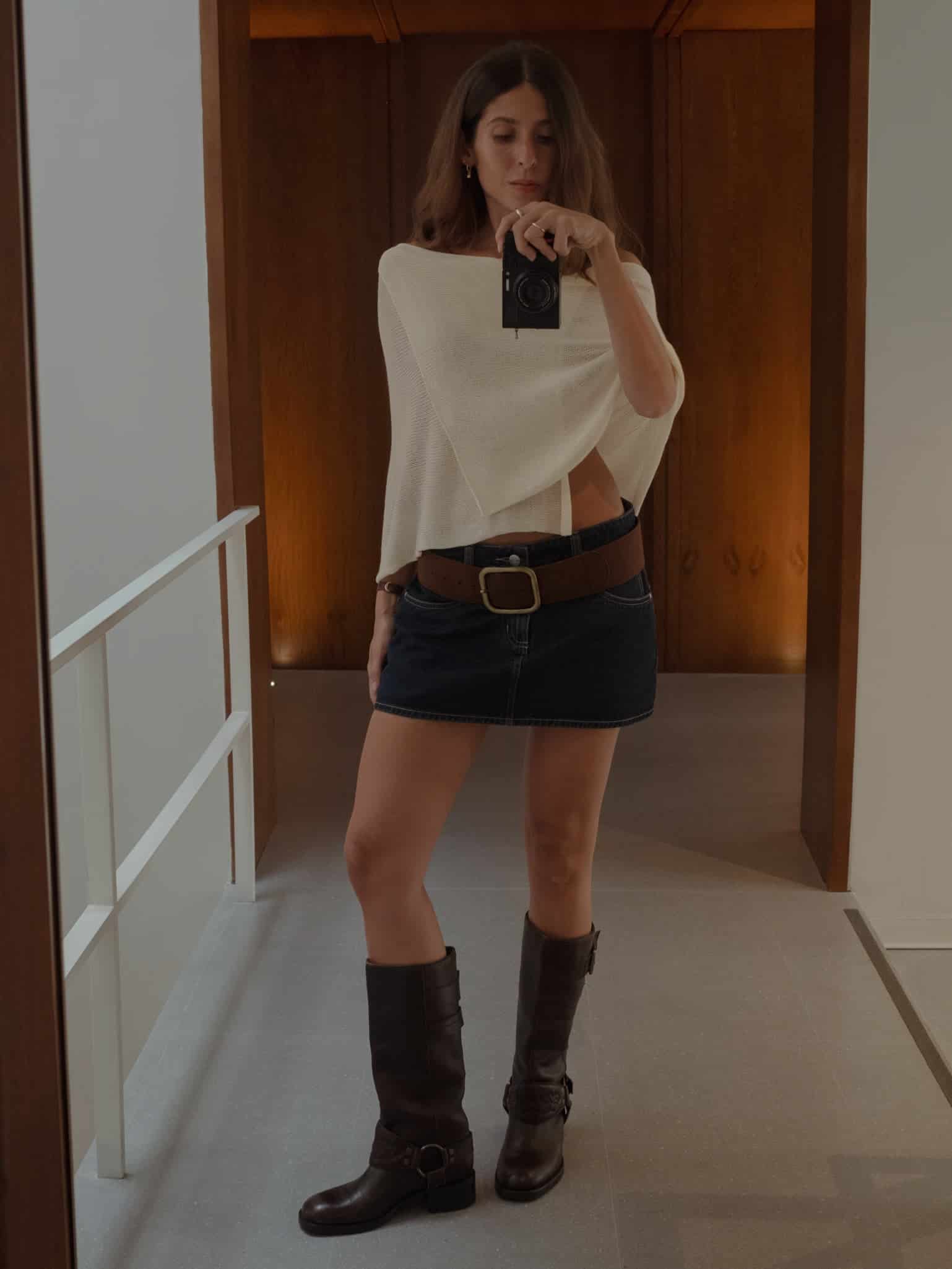 INDIGO MINI SKIRT - RAW DENIM - miniatura 7