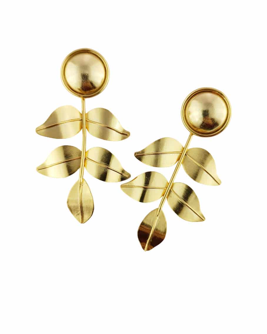 Aretes largos rama hojas Dina - miniatura 1