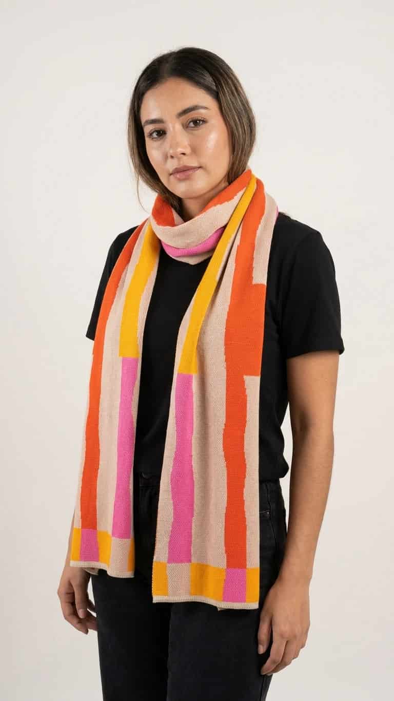 Bufanda crema ondas - miniatura 4