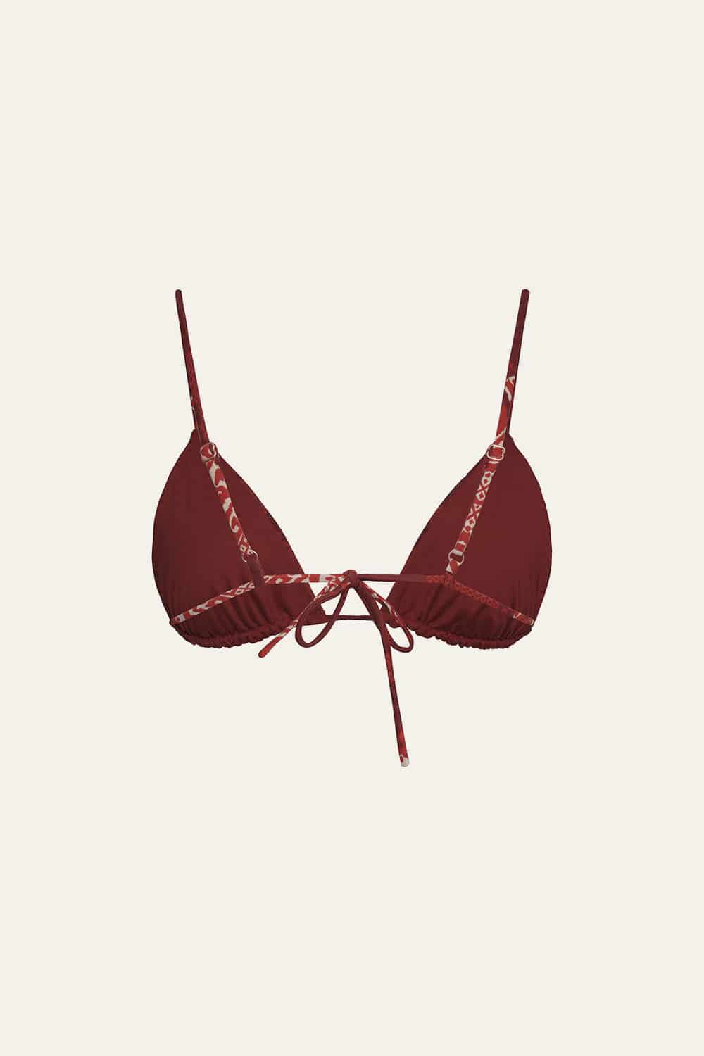 Wakama Bikini Top In Wine - miniatura 2