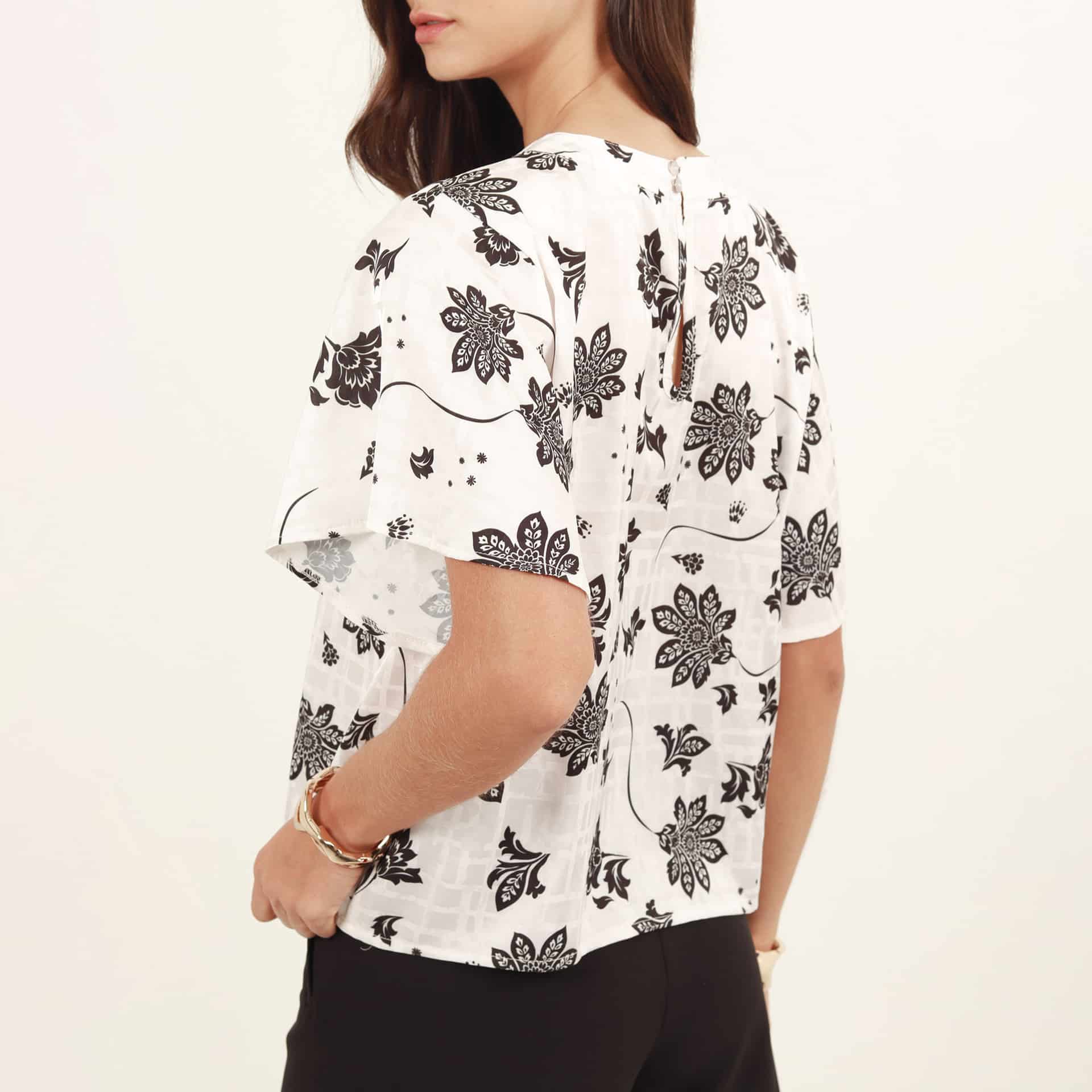 Blusa cuello redondo manga corta - miniatura 2