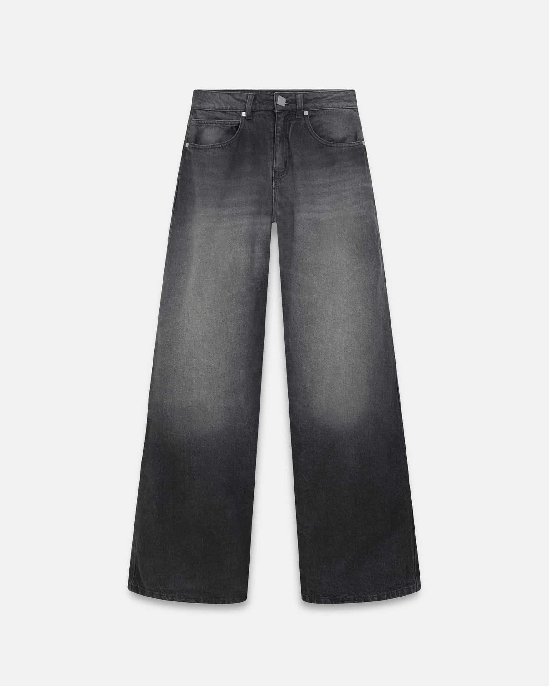W Line Basic Wide Jeans Washed Black - miniatura 3