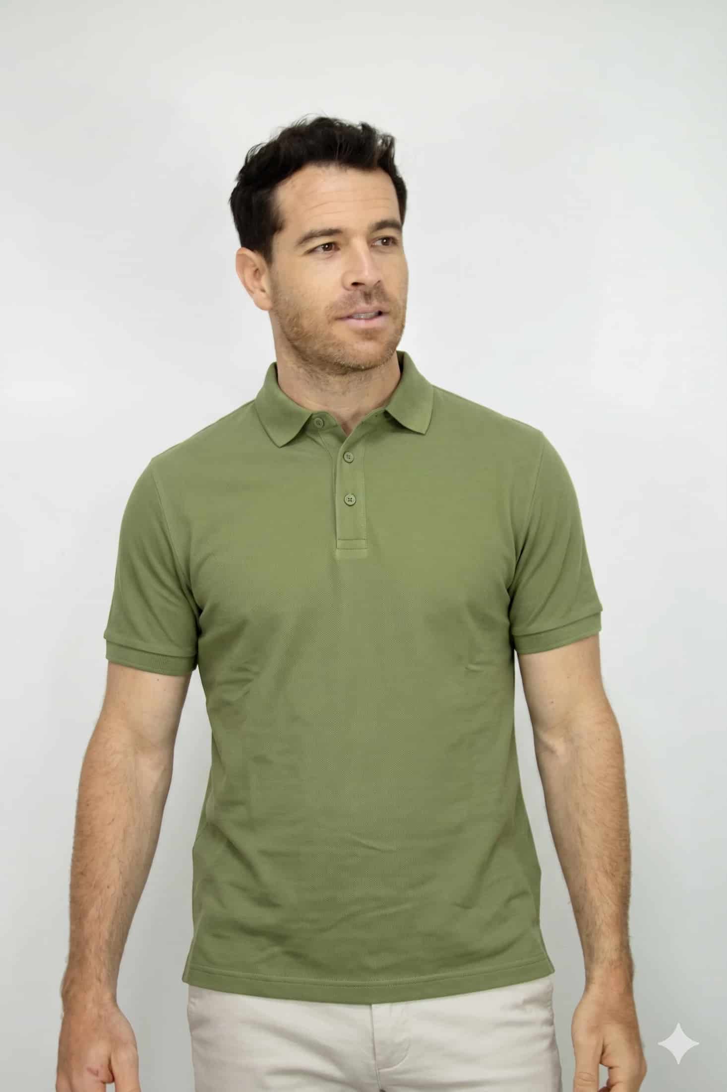 Polo Deportiva Verde Para Hombre - miniatura 1