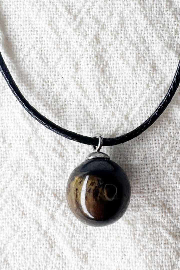 Collar cuerda piedra ojo de tigre - miniatura 3