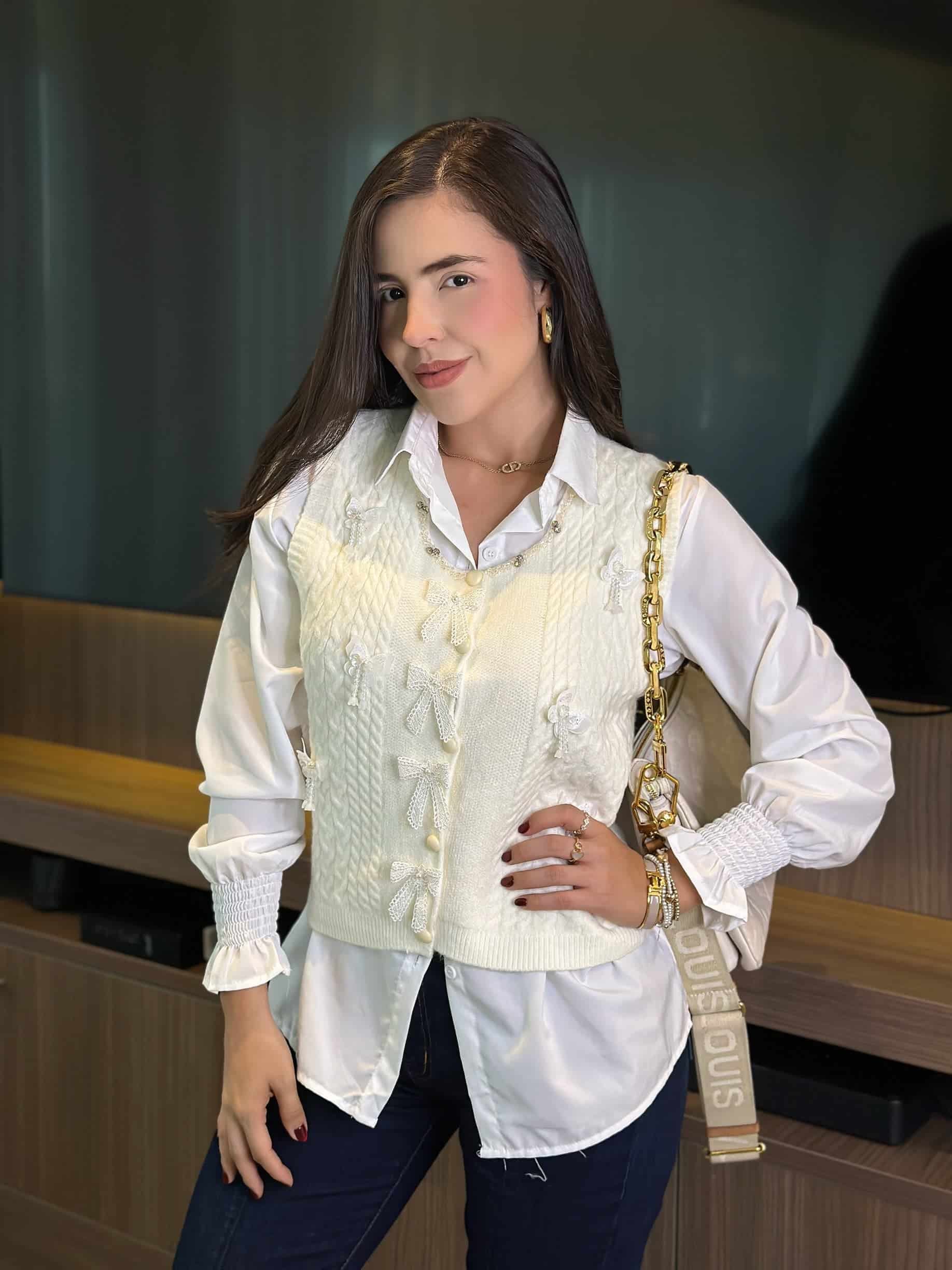 BLUSA ELENA MARFIL x BLANCO - miniatura 1