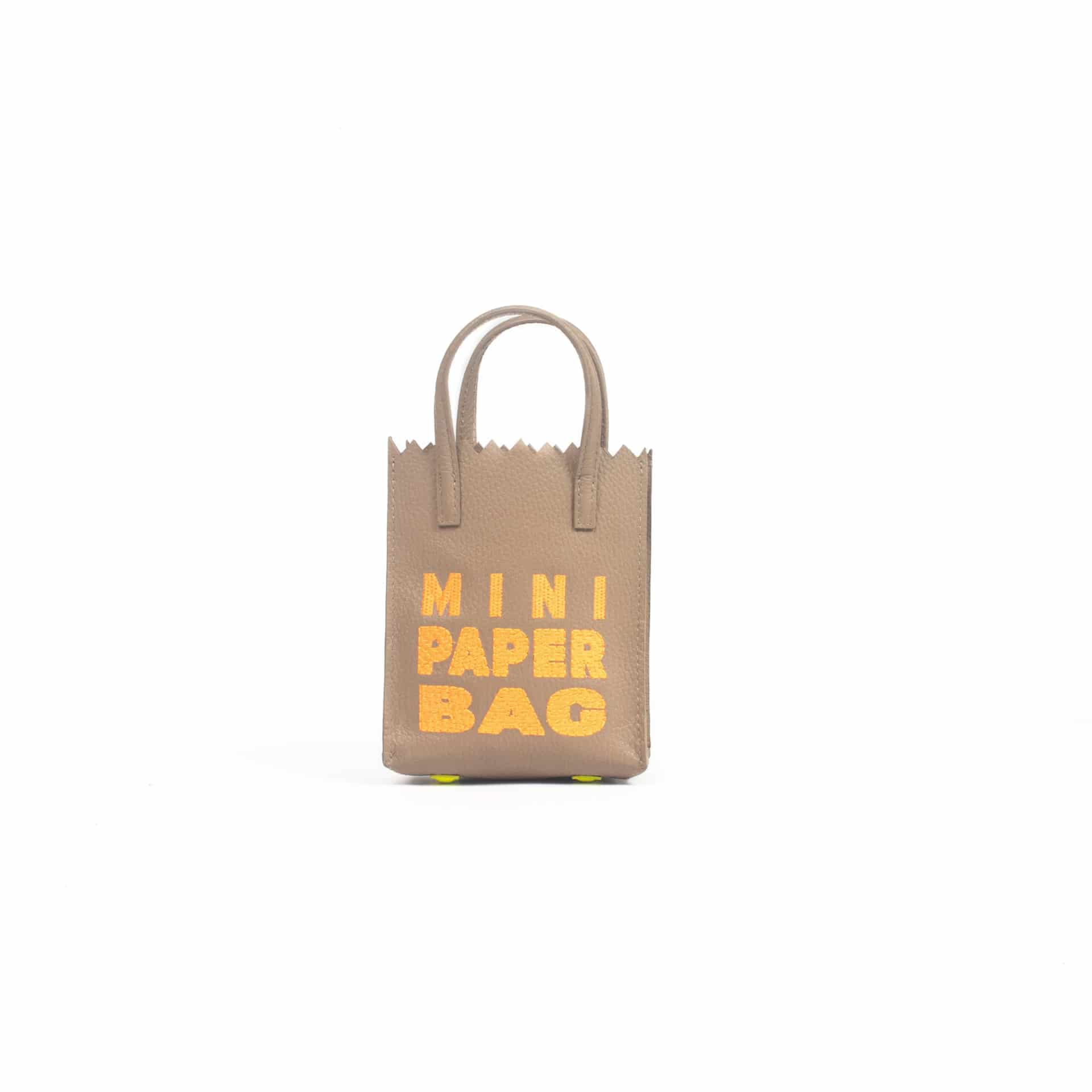 Mini Paper Bag - Cocoa x Neon Orange - miniatura 3