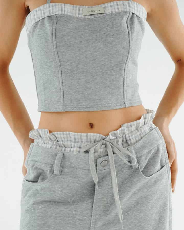 TOP BONHEUR CON ESCOTE GRIS - miniatura 2