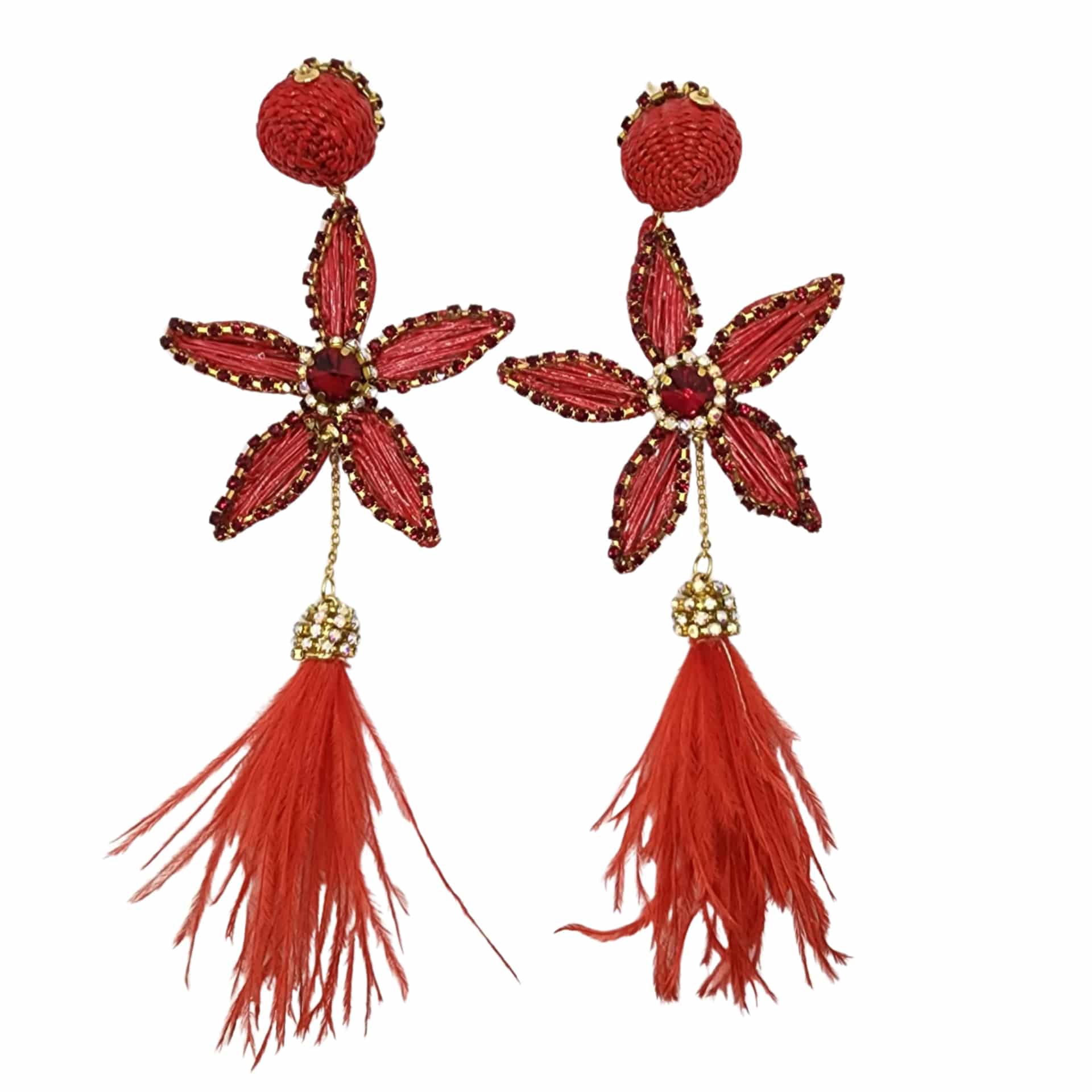 Red Star-Shaped Earrings - miniatura 1