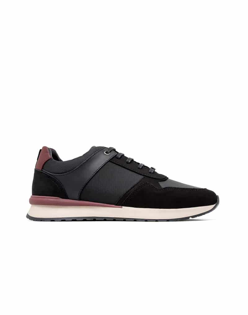 Zapato Deportivo Para Hombre En Cuero Combinado Con Textil REF GREV17 - miniatura 1