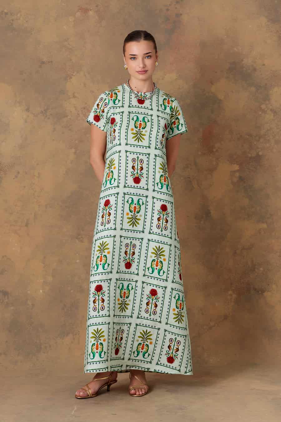 Wome's dress linen silvan light green - miniatura 1
