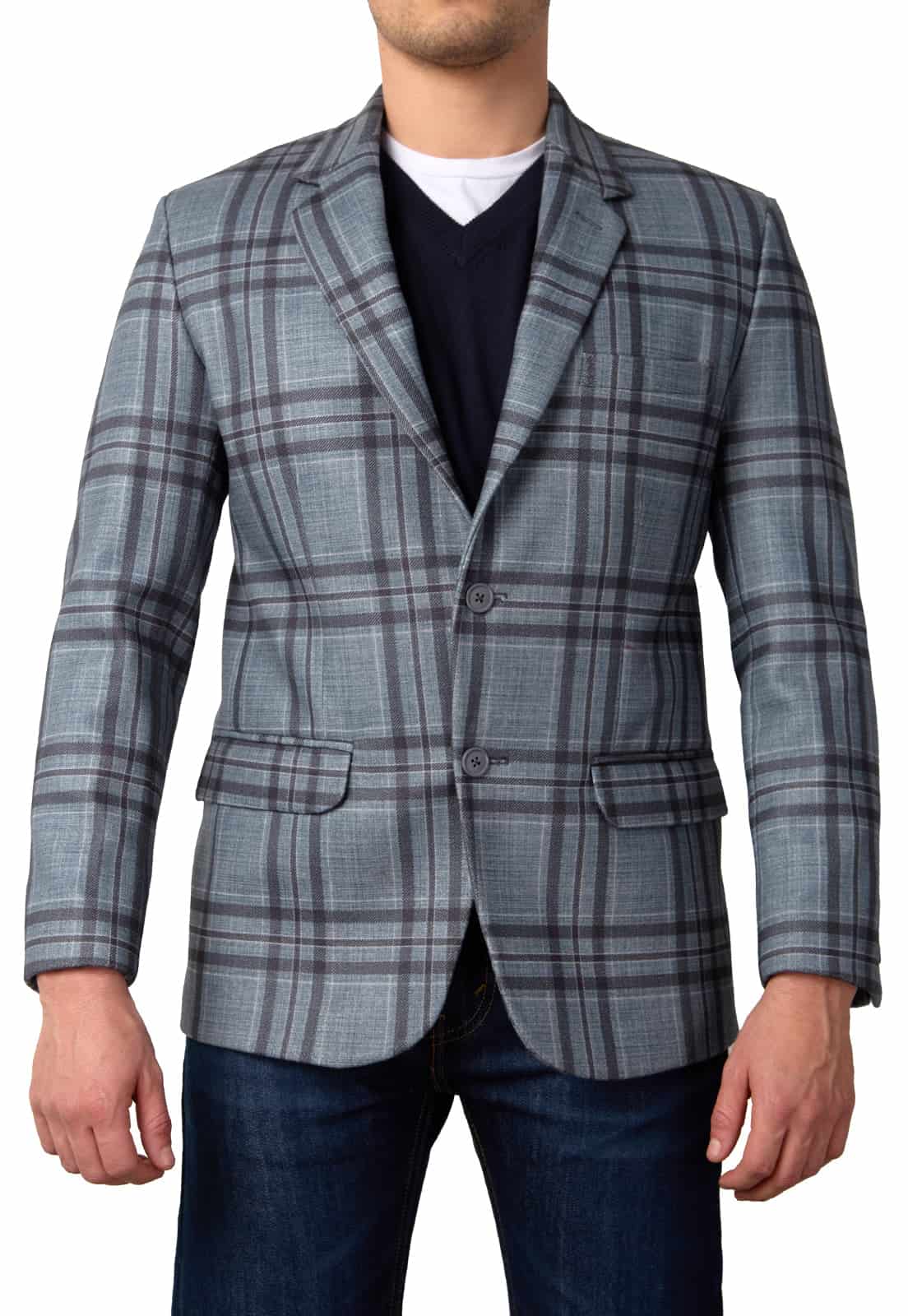 Blazer estampado negro a cuadros - miniatura 3