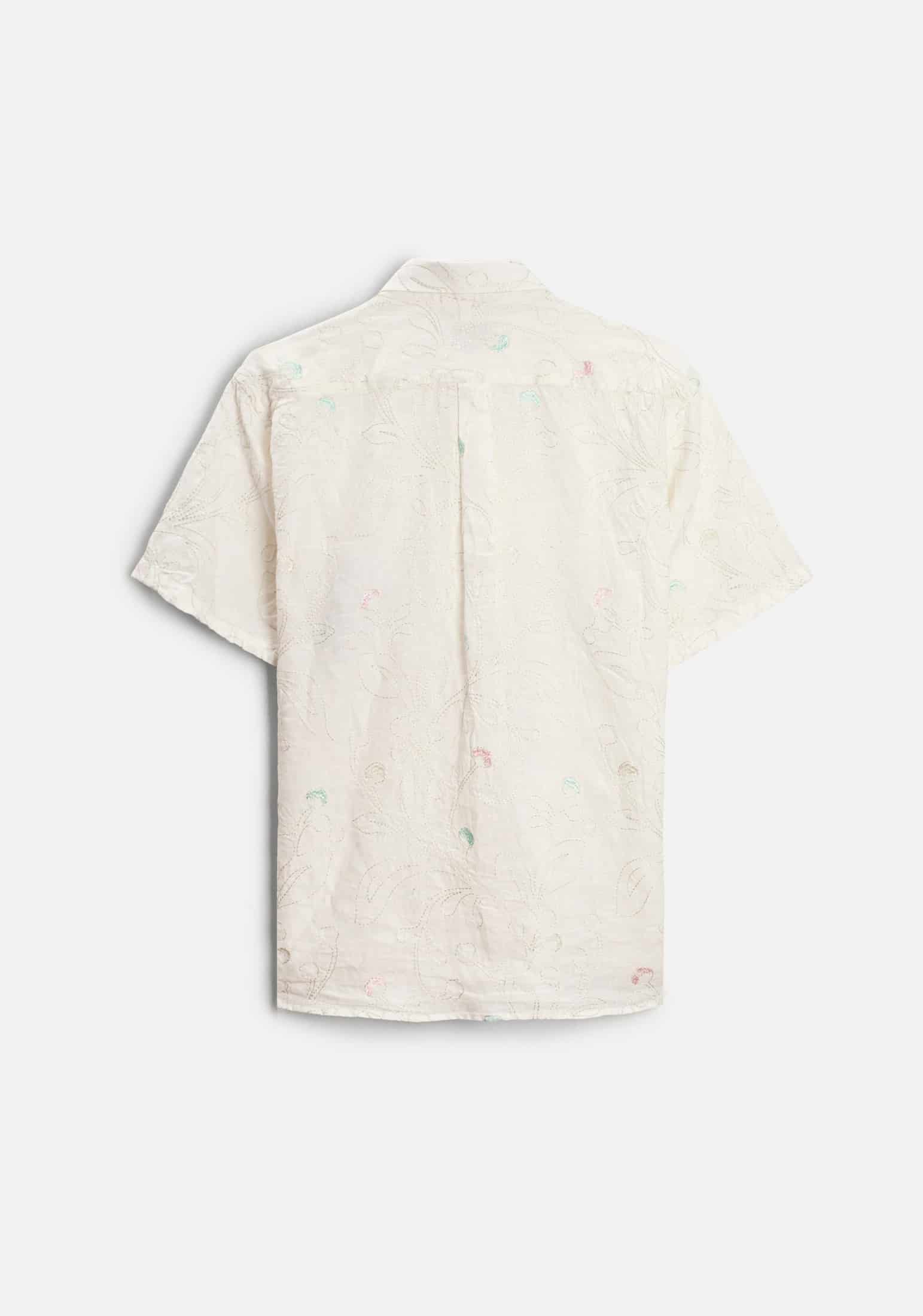 Camisa Lino Harlem Bordado Marfil - miniatura 5