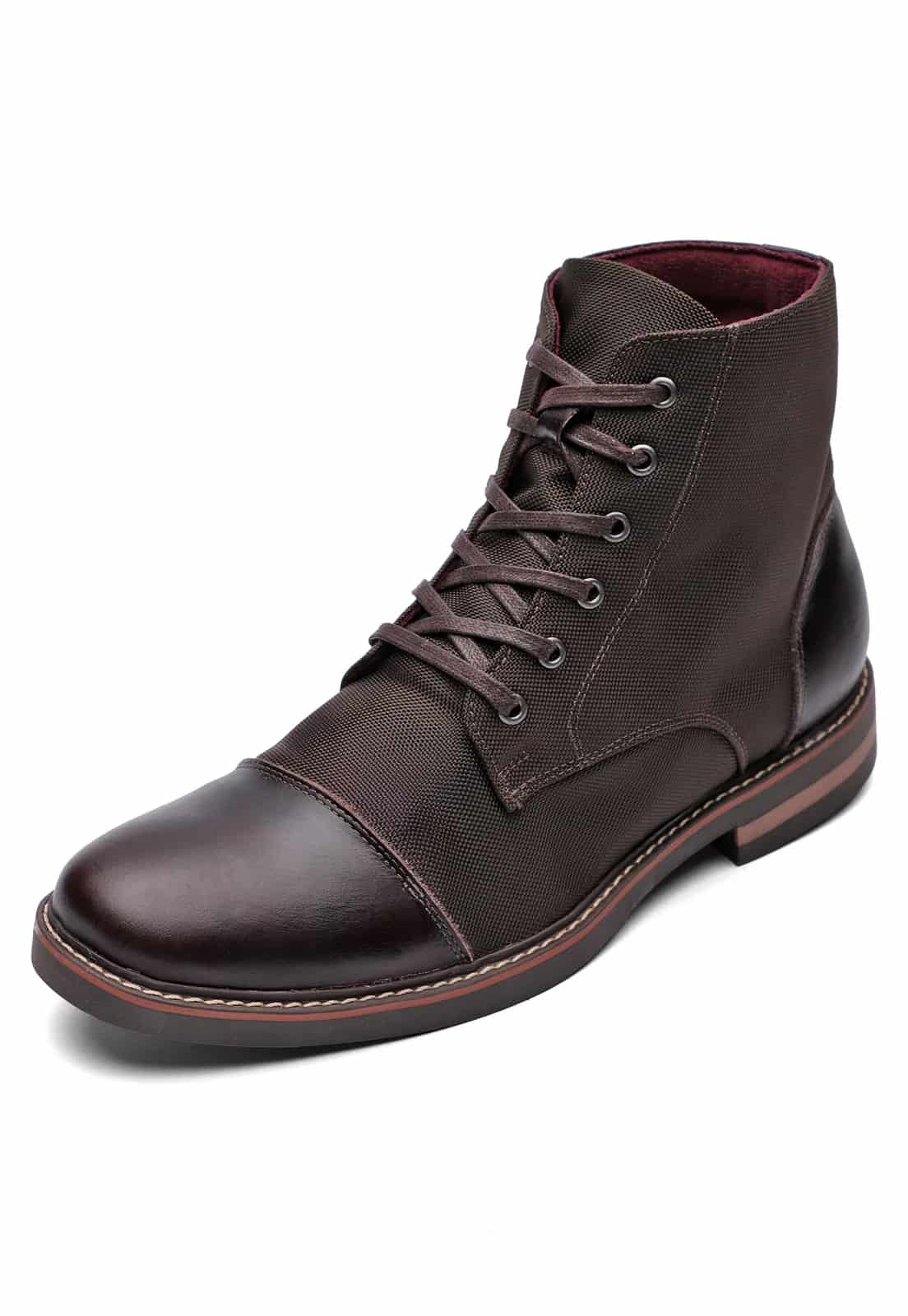 Botas cafes en lona y cuero - miniatura 3