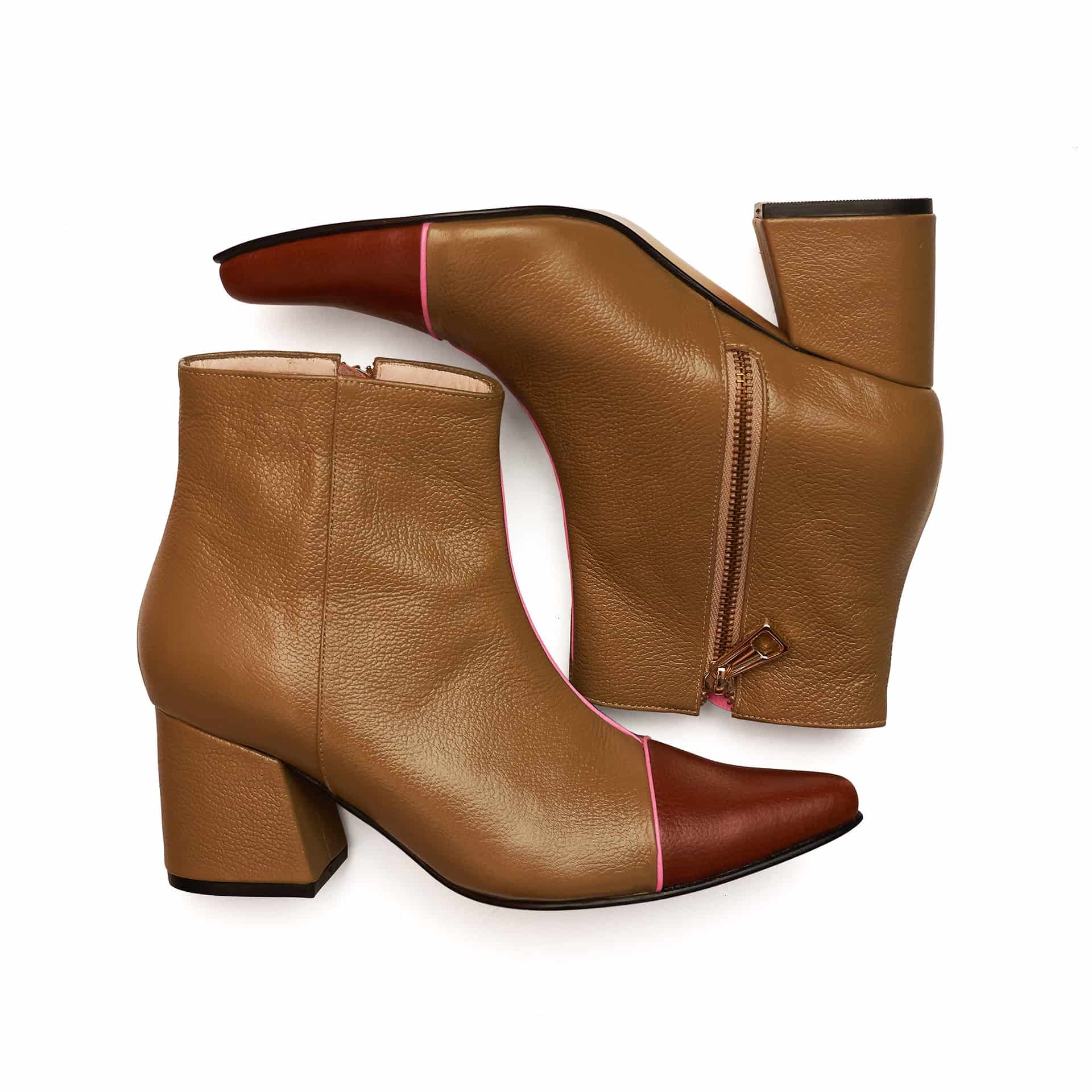 ANKLE boots - moss x caramel - miniatura 4
