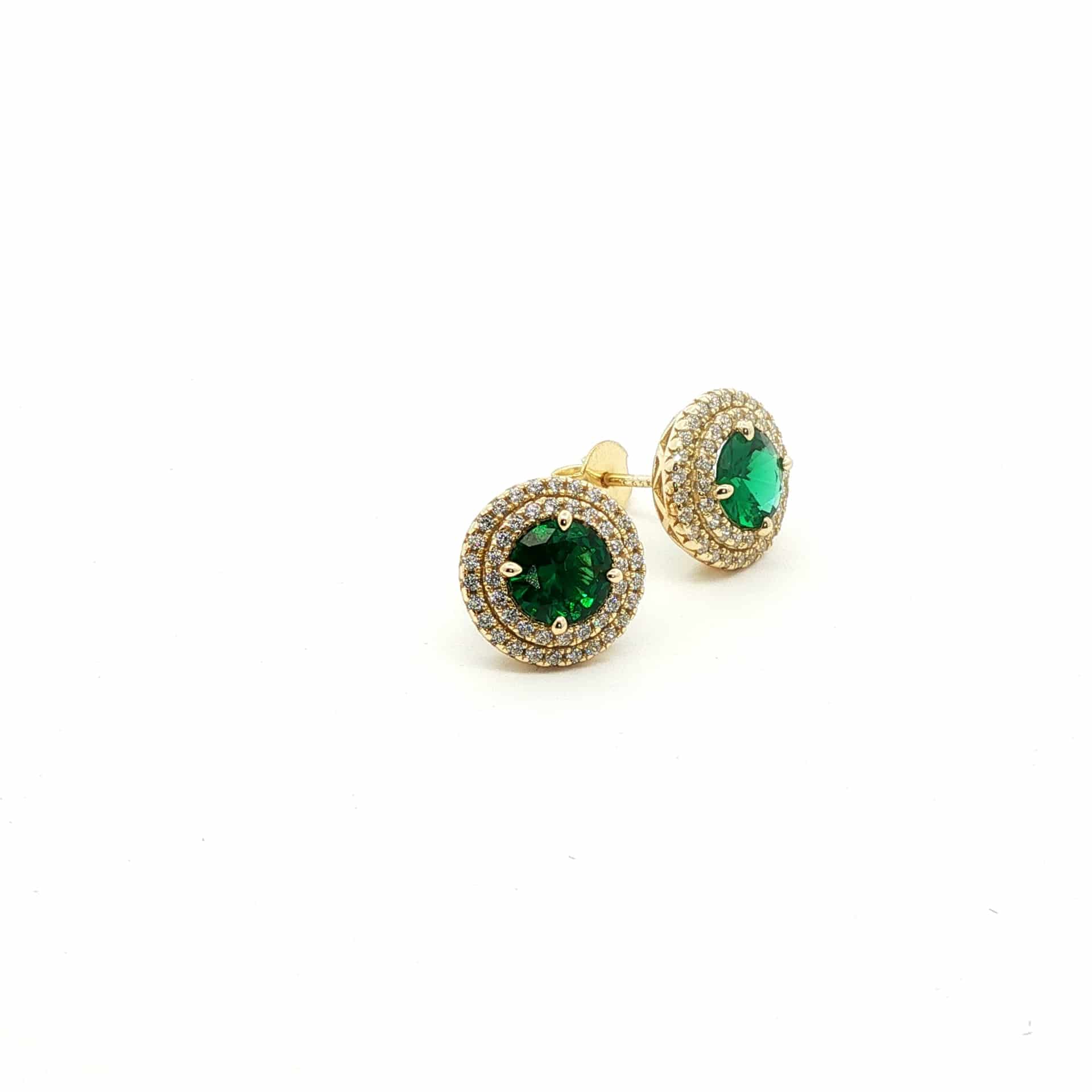 Double Halo Earrings Green - miniatura 4