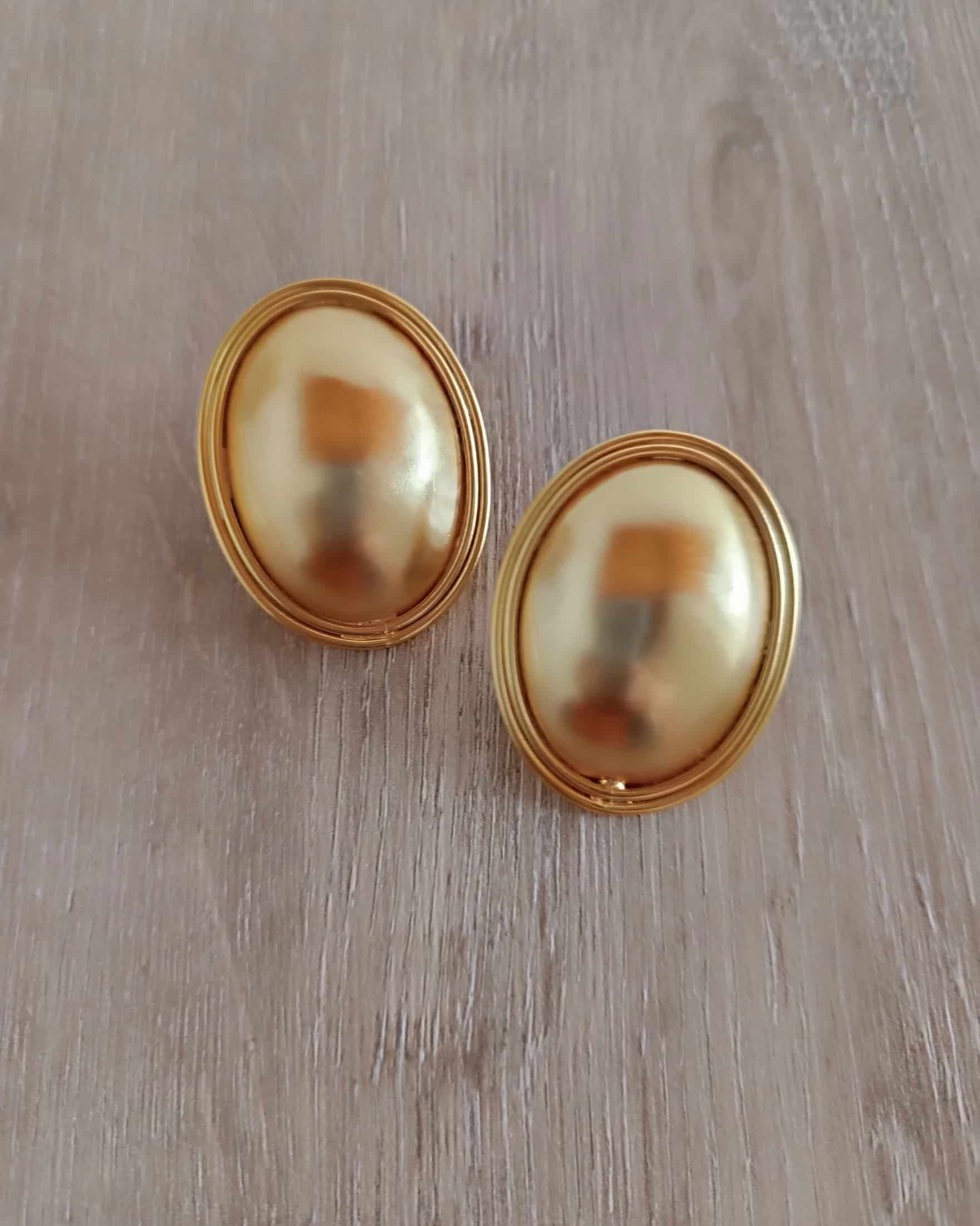 Aretes Topos ovalados doble hilo Dorado Mate - miniatura 4