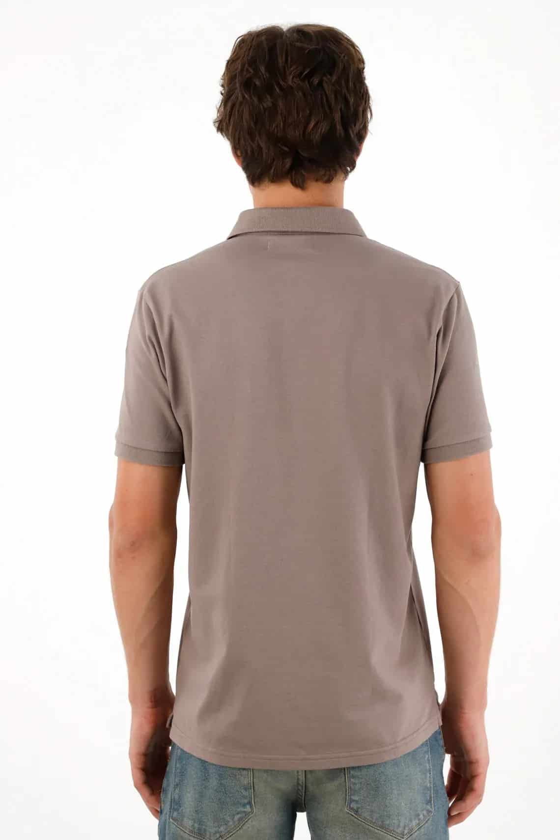 Polo con mini raqueta gris con acabado ligero para hombre - miniatura 5