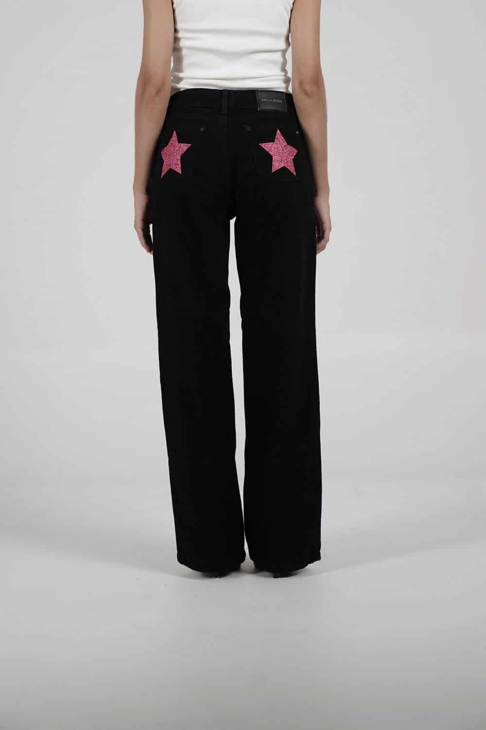 Double Star Black Jeans (Hot Pink) - miniatura 2