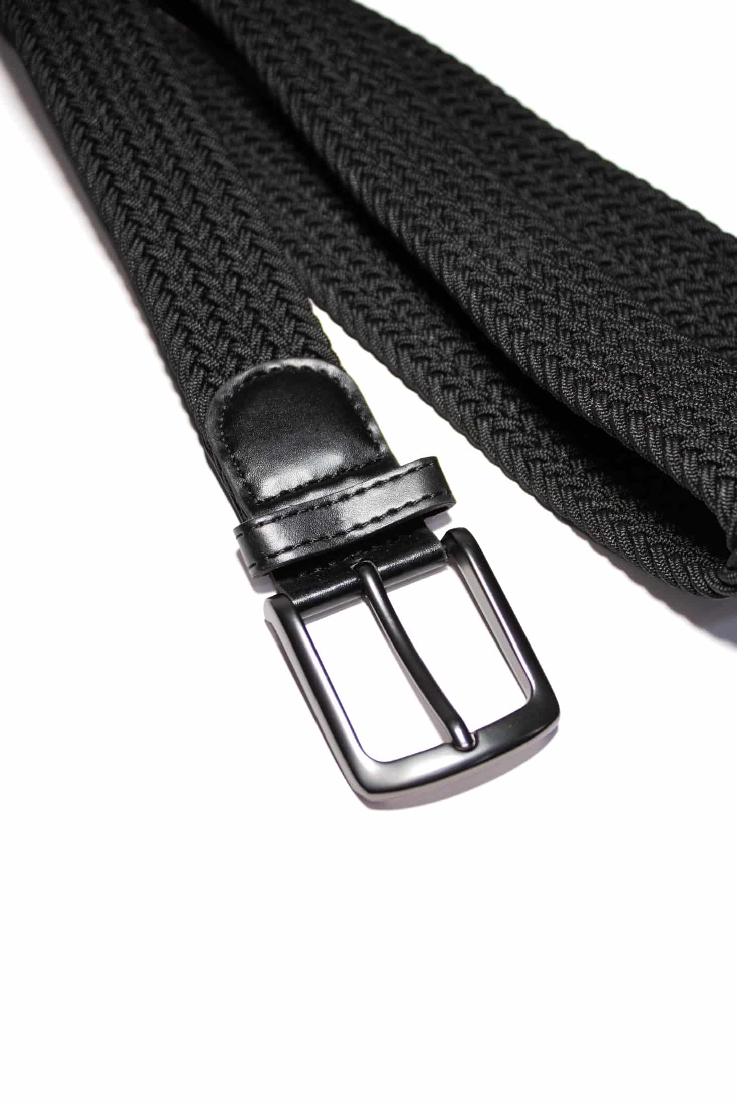 CORREA TRENZADA NEGRA PARA HOMBRE - miniatura 2