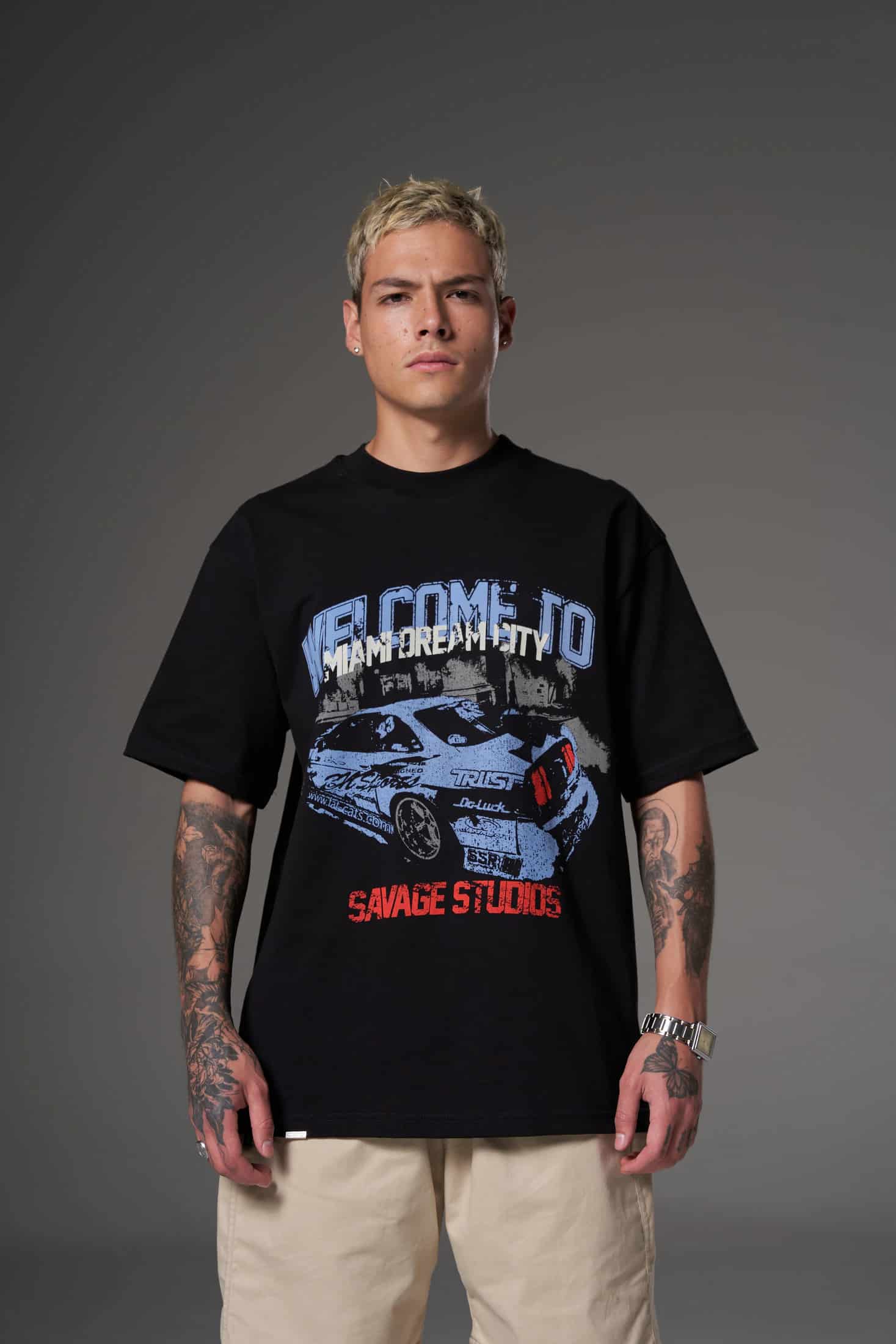 T shirt welcome to Miami azul 250 gramos 14604 - miniatura 1