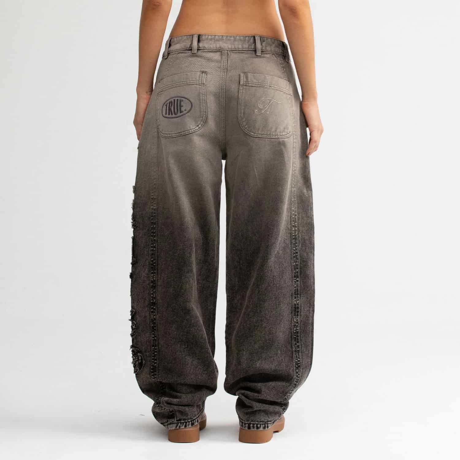 Barrel Denim Pants - Washed Black - miniatura 7