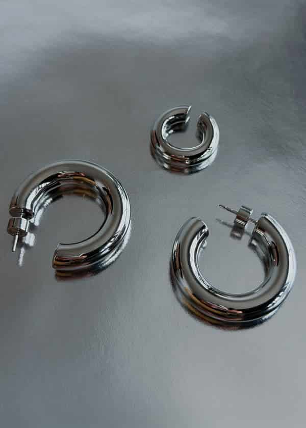 Combo MENIK HOOPS + EXTRA CHUNKY EARCUFF - miniatura 1