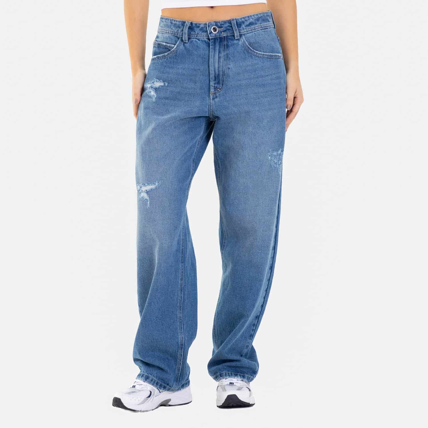 Clean Relaxed Fit Jeans Mid Blue - miniatura 2