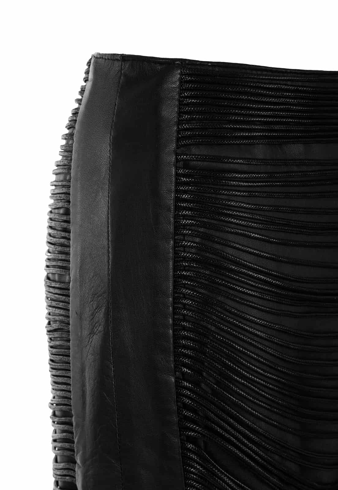 LEATHER SNAKE-LIKE CORD SKIRT - miniatura 6