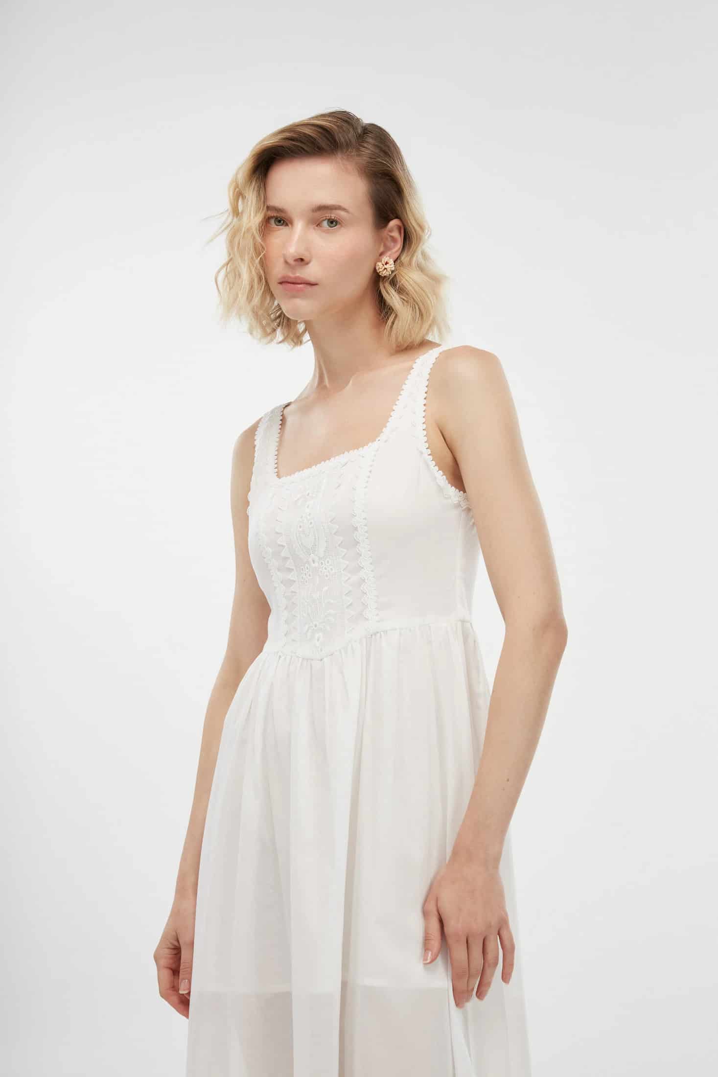 ALBA MIDI DRESS WHITE - miniatura 4