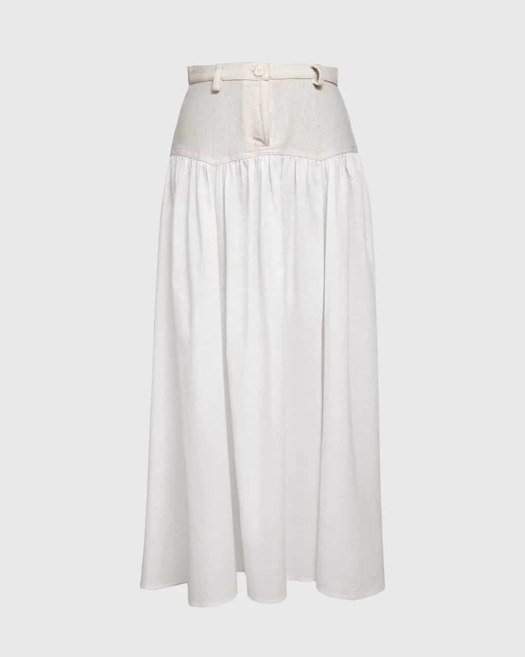 SAND STRIPE SKIRT (IVORY) - miniatura 2