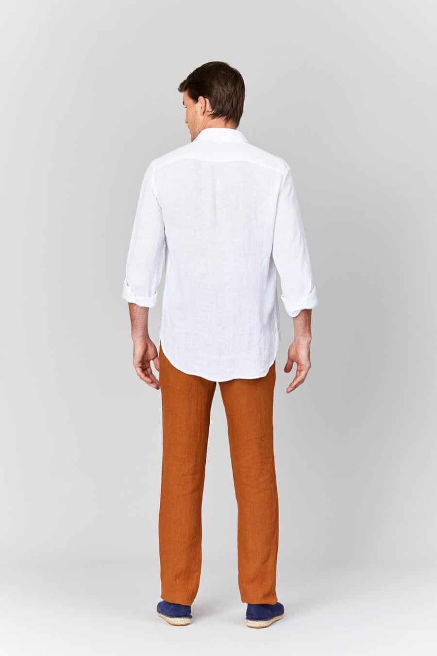 men’s linen shirt white - miniatura 3