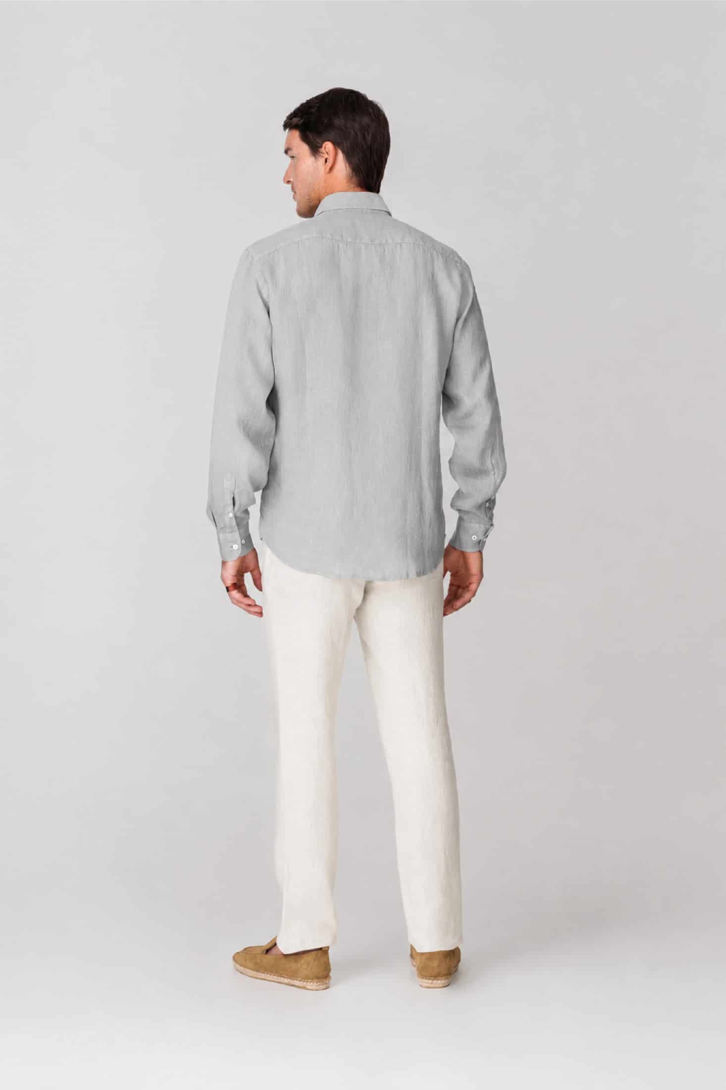 Men's linen shirt icy gray - miniatura 6