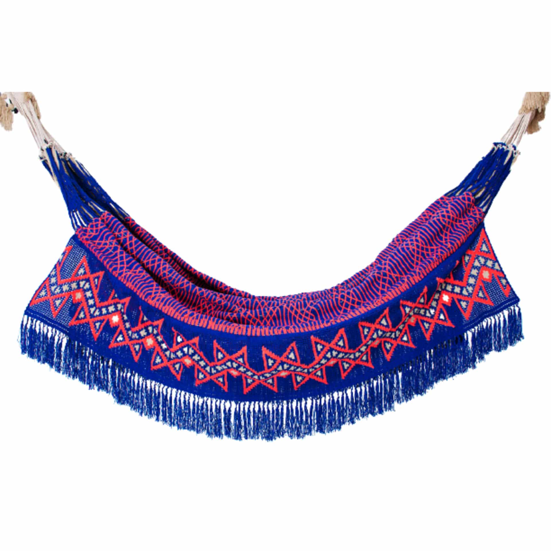 Hamaca Wayuu Azul/Coral - miniatura 1