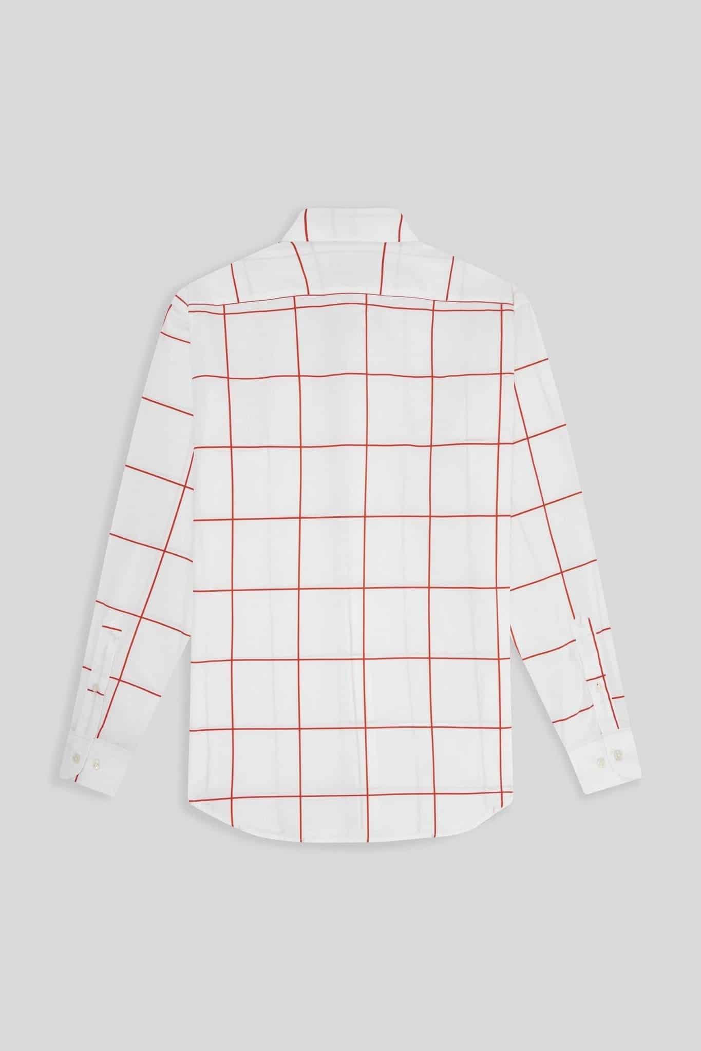 Men's cotton shirt red teselas - miniatura 2