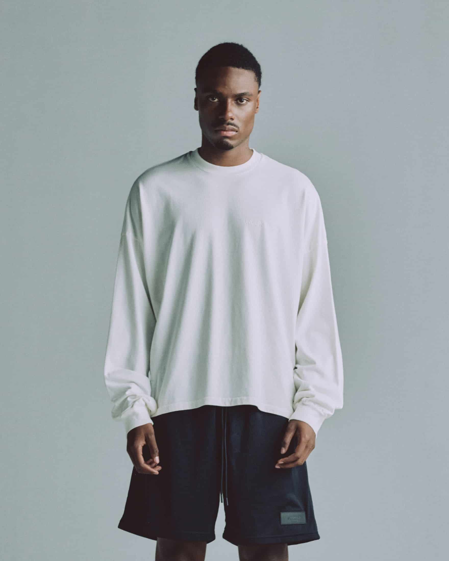 Line Logo Long Sleeve Boxy Fit Tshirt White - miniatura 2