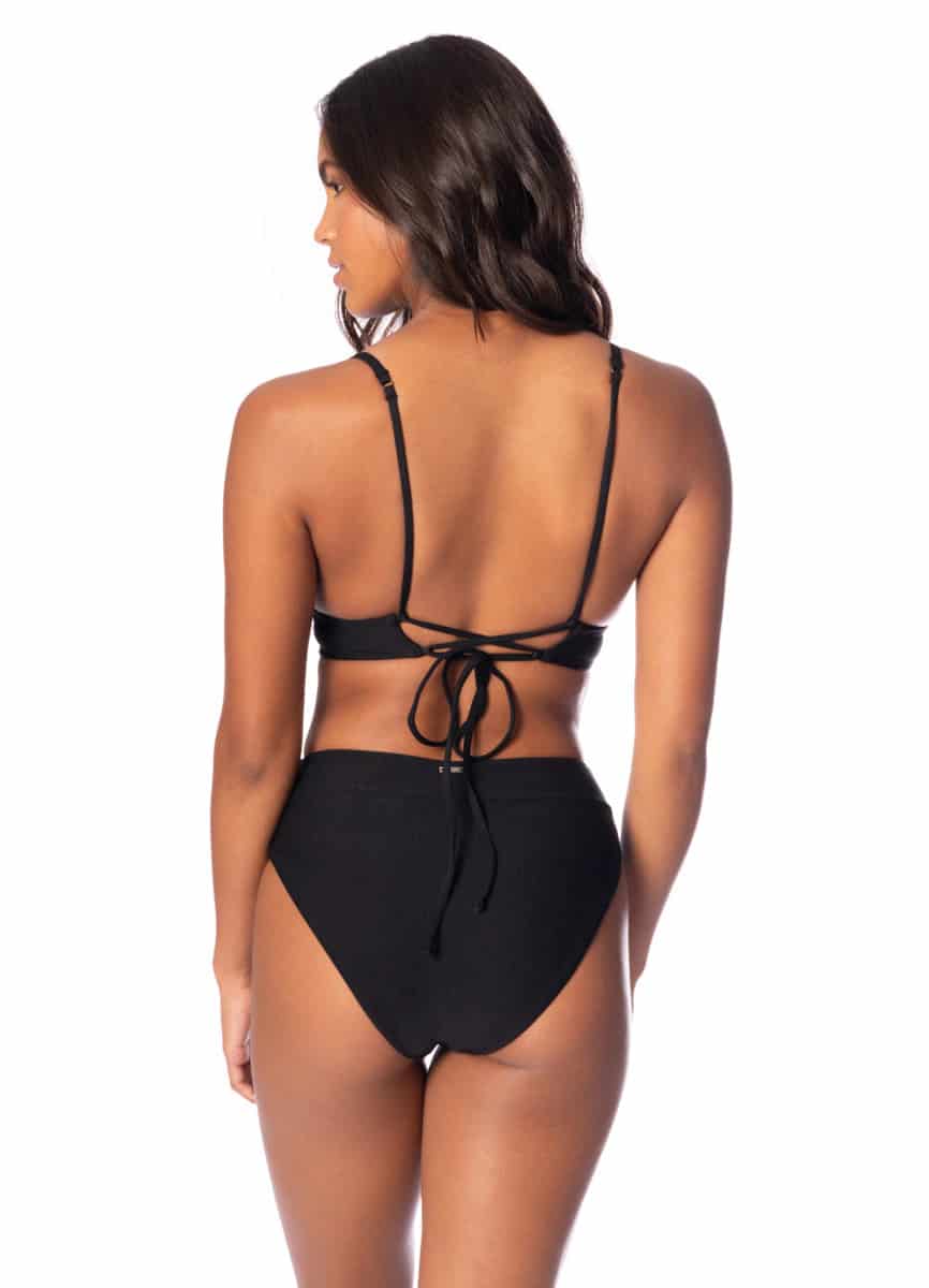 Maaji Jade Black Suzy Q High Rise Classic Bikini Bottom - miniatura 2