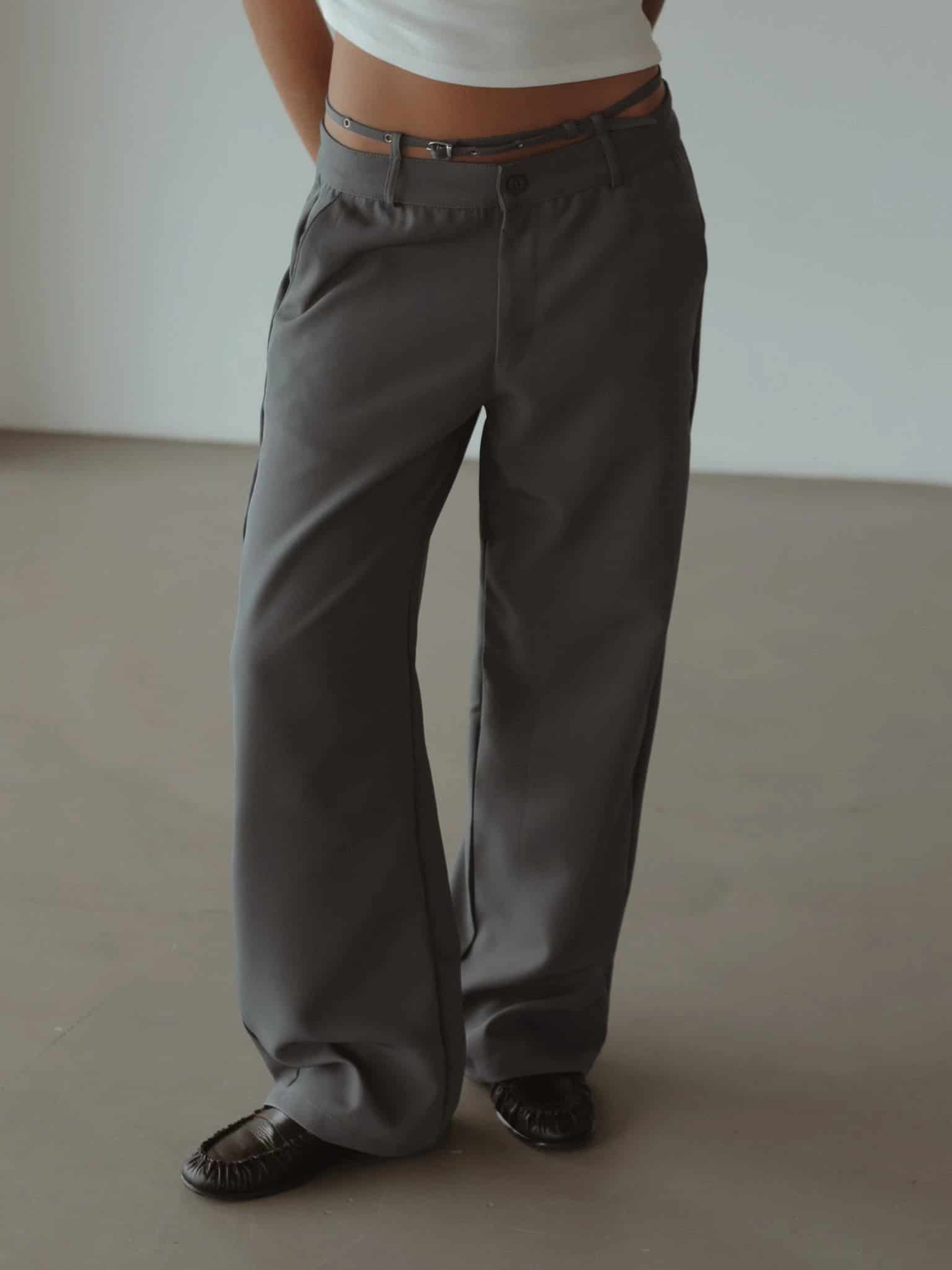 CROSS BELT TROUSER - DARK GRAY - miniatura 1