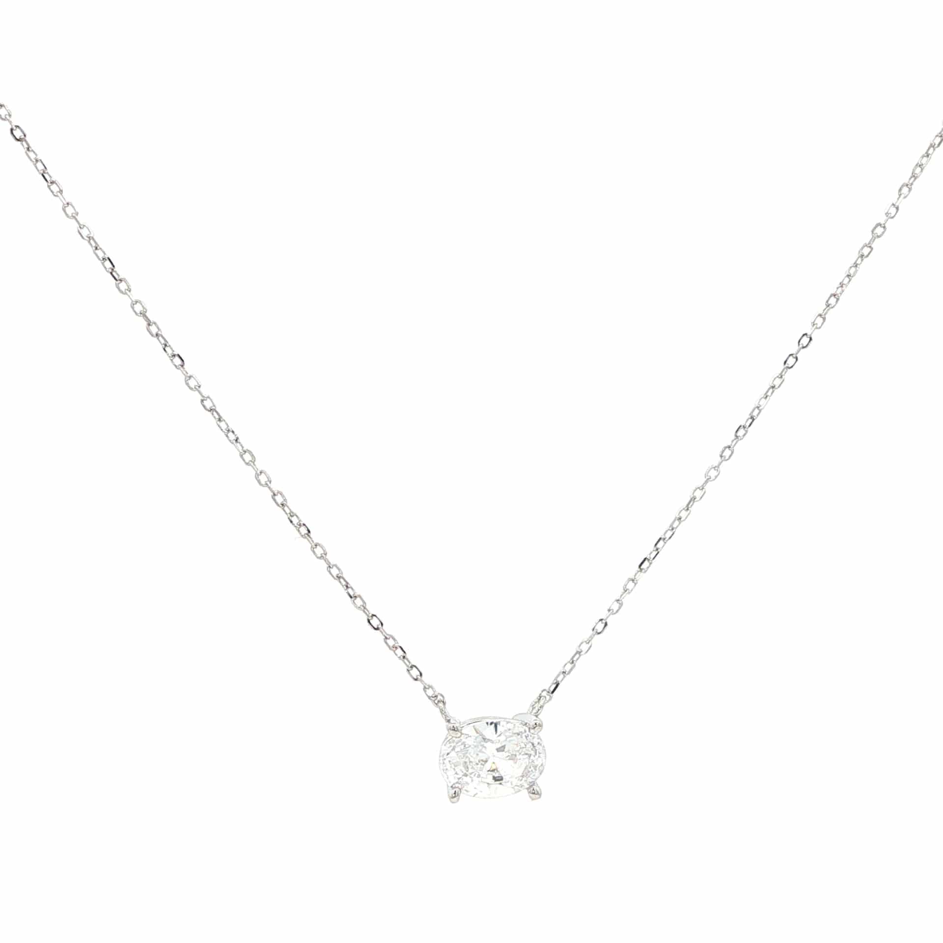 Oval Solitario Necklace - miniatura 2