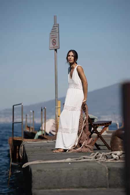White Gloove Long Dress - miniatura 1