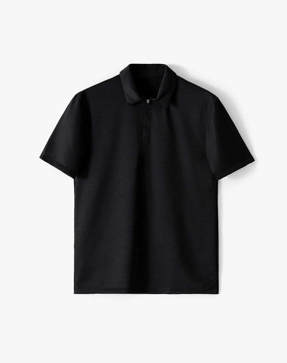 Polo deportiva secado rápido negro hombre - miniatura 6