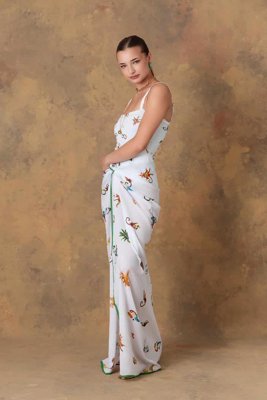 Women's pareo cotton panteon white - miniatura 3