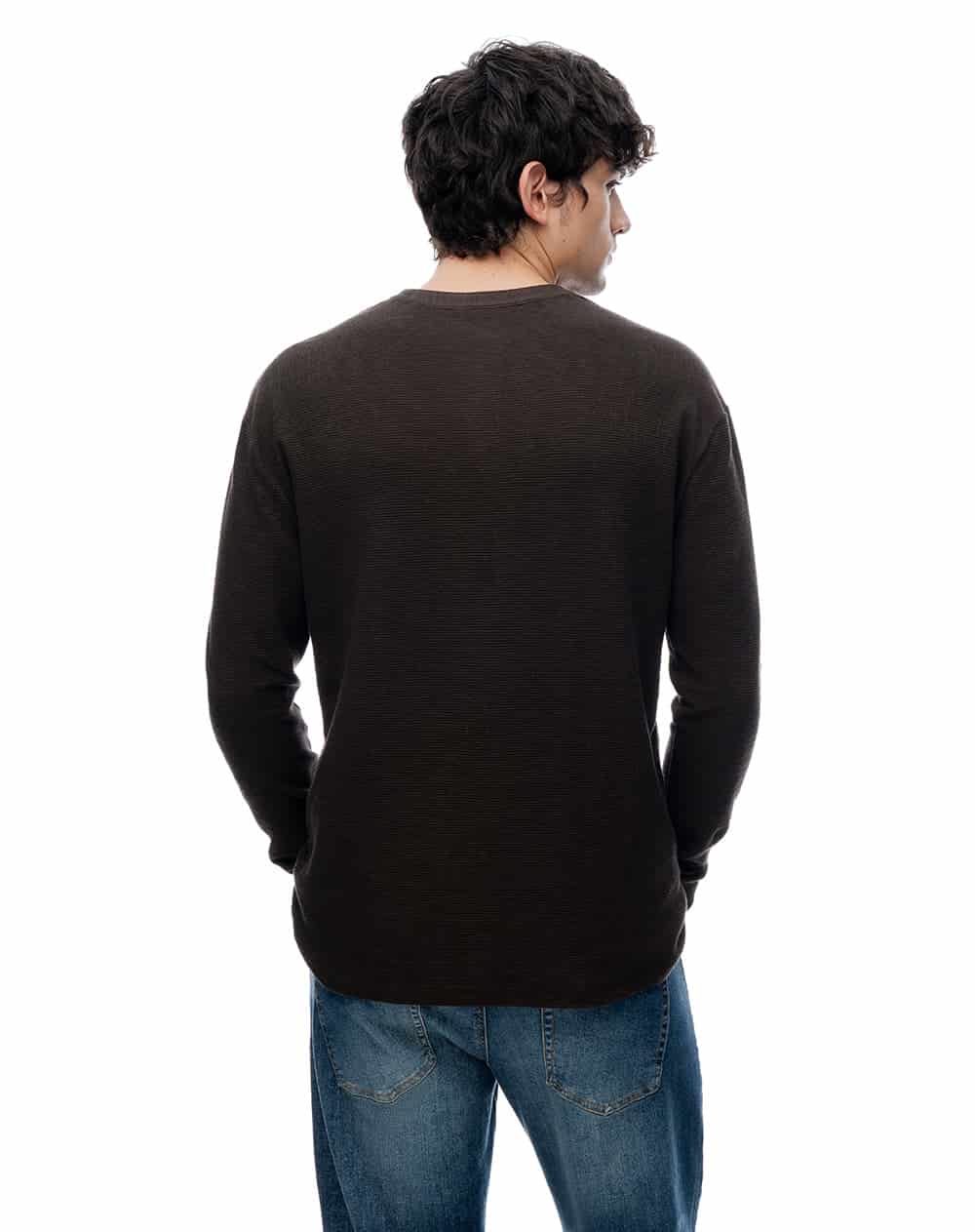 Camibuzo regular algodón negro hombre - miniatura 3