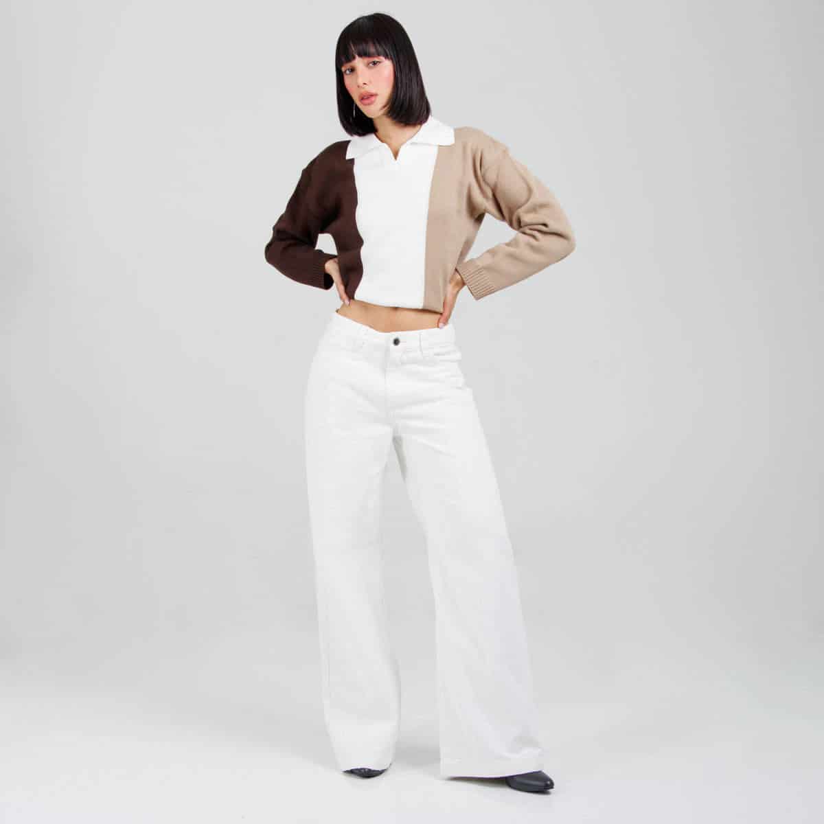 Jean Wide Leg Marfil ax-3150 Rigido Premium - miniatura 3