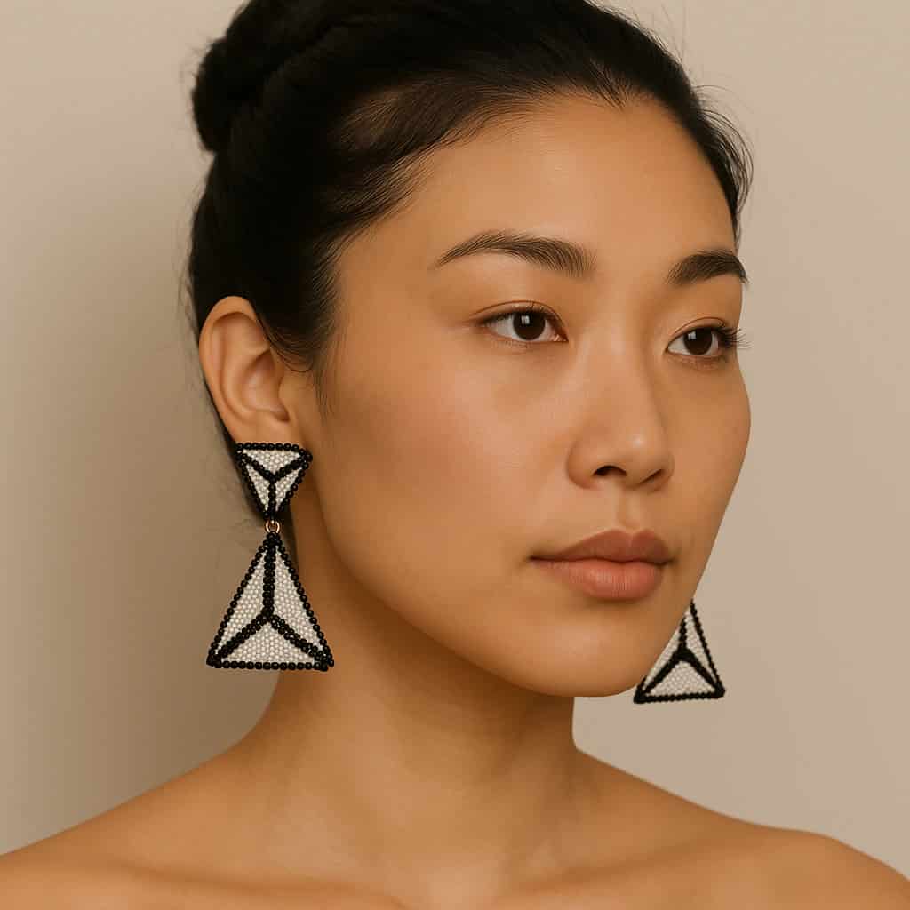 Miyuki Doble Triangle Earrings - miniatura 2