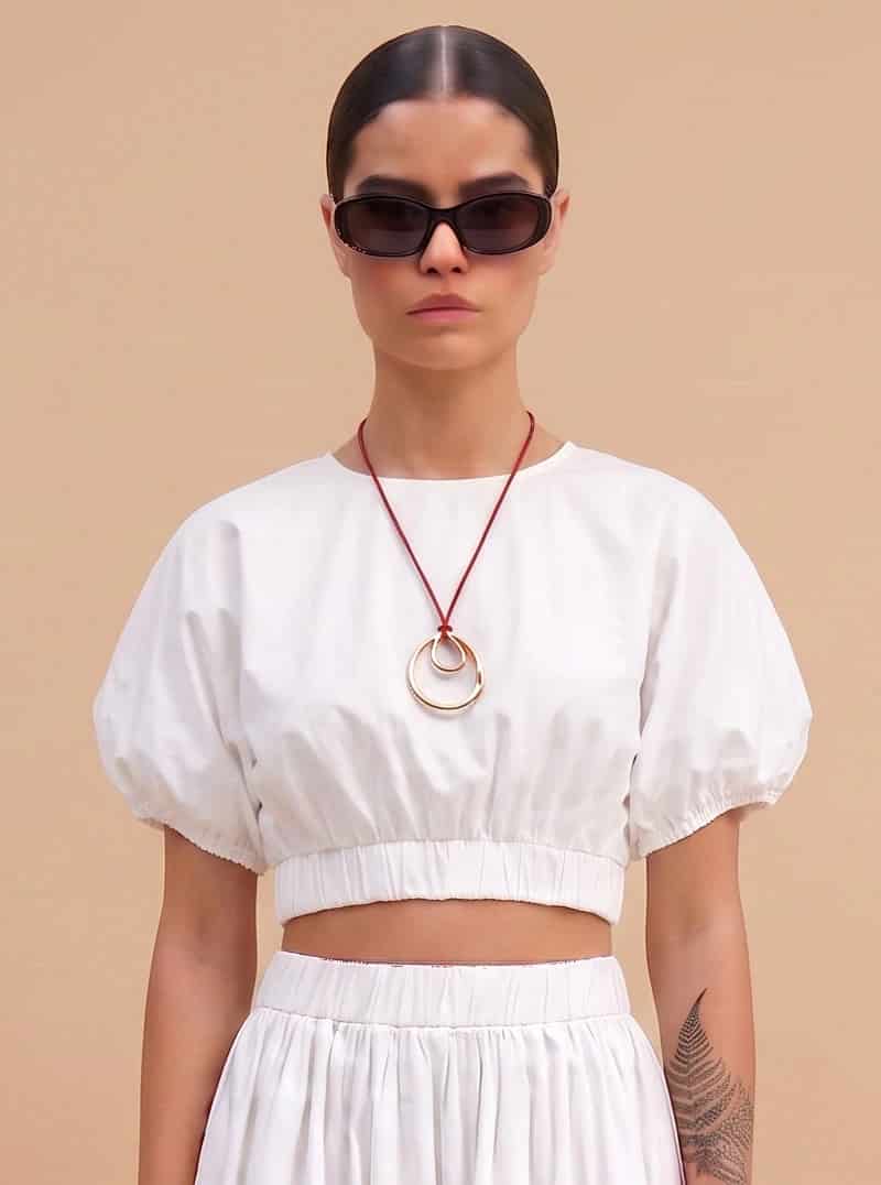 BLUSA GLOBO BLANCA - miniatura 1