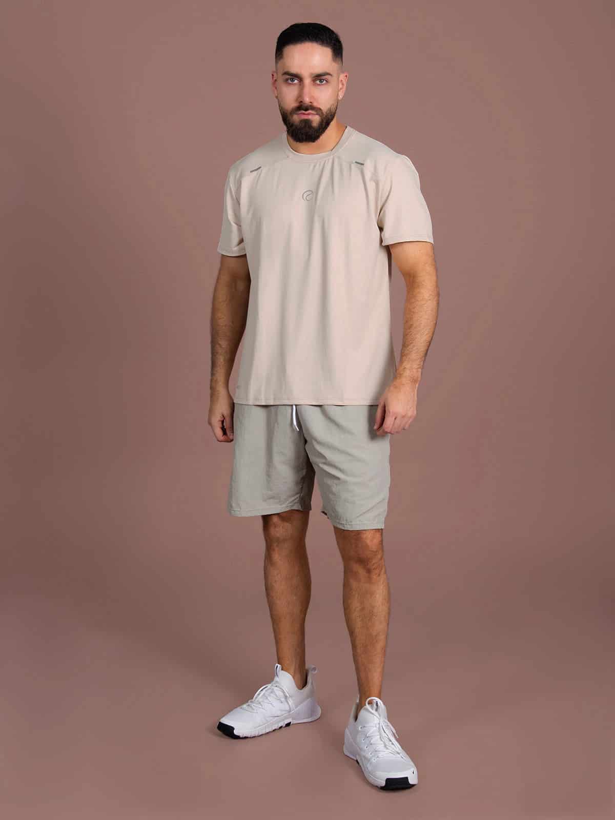 Camiseta tec hombre beige claro - miniatura 3