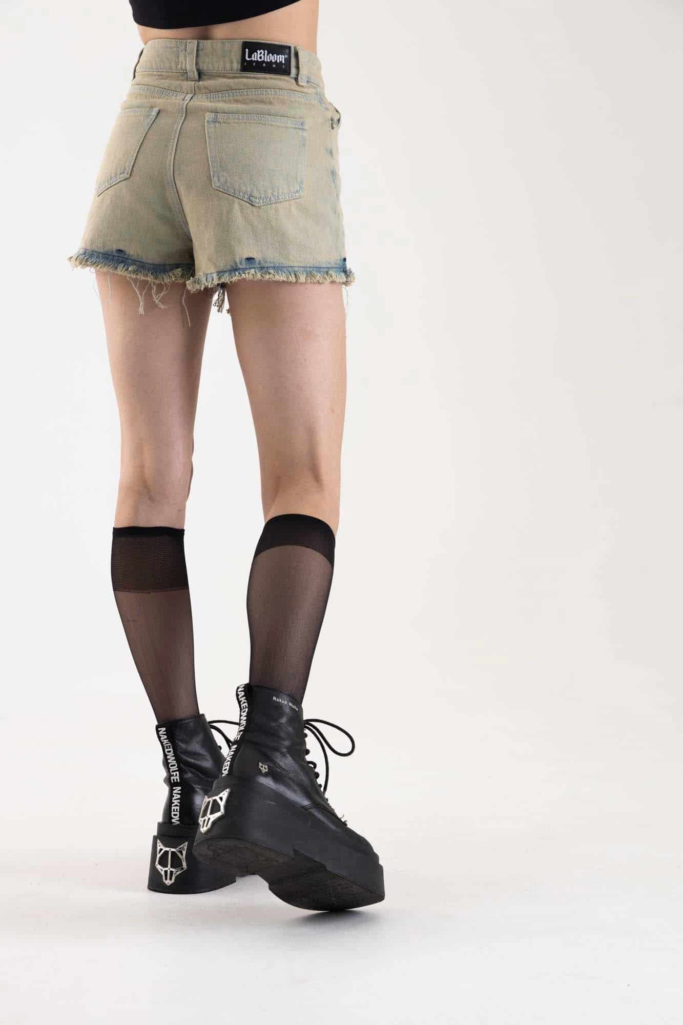 BLACK ACID DENIM SHORT - miniatura 12