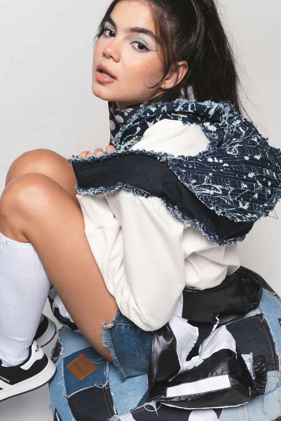Denim Baguette Bag - miniatura 4