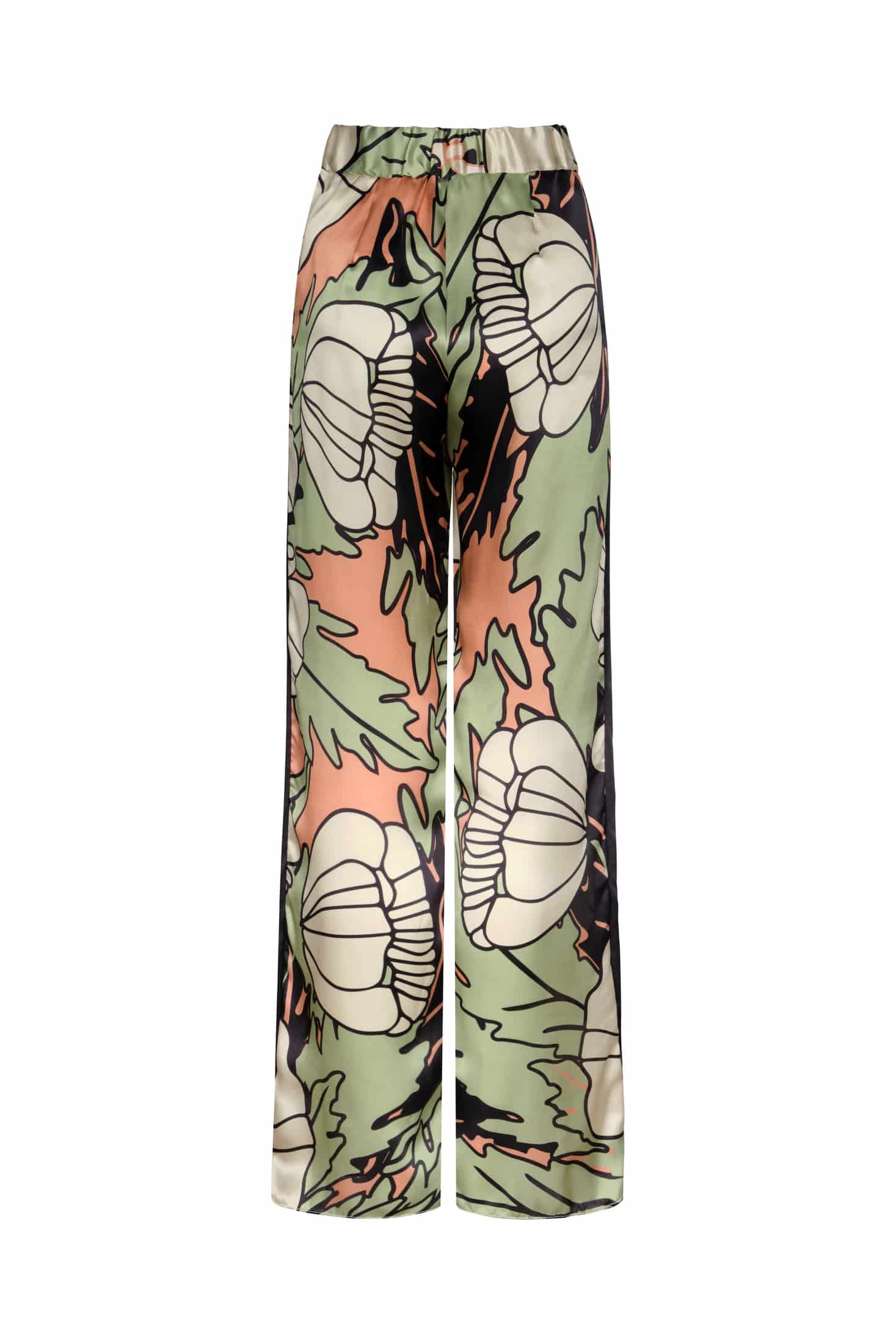 Santo Tomas Satin Silk Pants / Sage Gladiolos Garden - miniatura 3