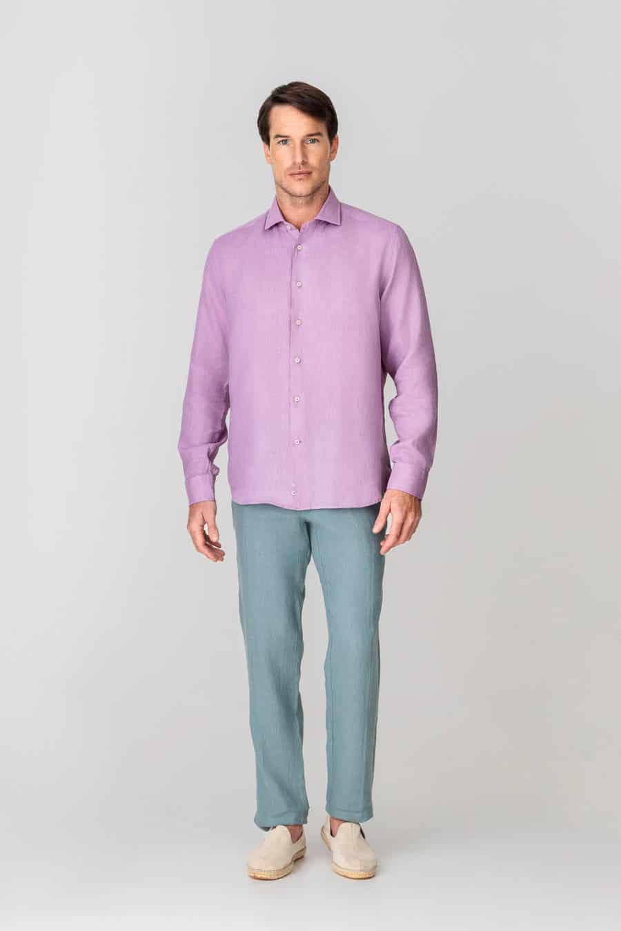 Men's linen pants grey donato - miniatura 5